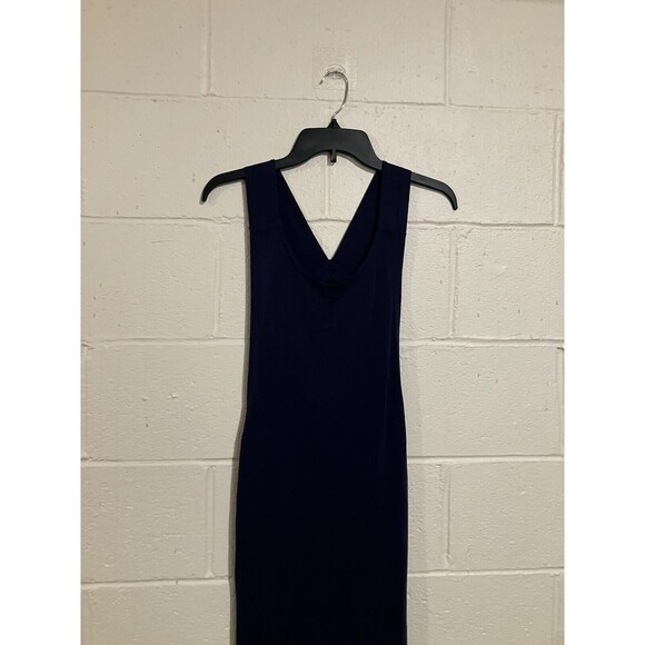 Donna Karan Active Midi-length Dress Womens Round-Neck Stretch Size XS Navy - Picture 14 of 16